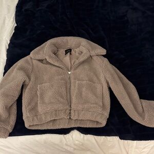 Cozy Greyish Purple Sherpa Jacket